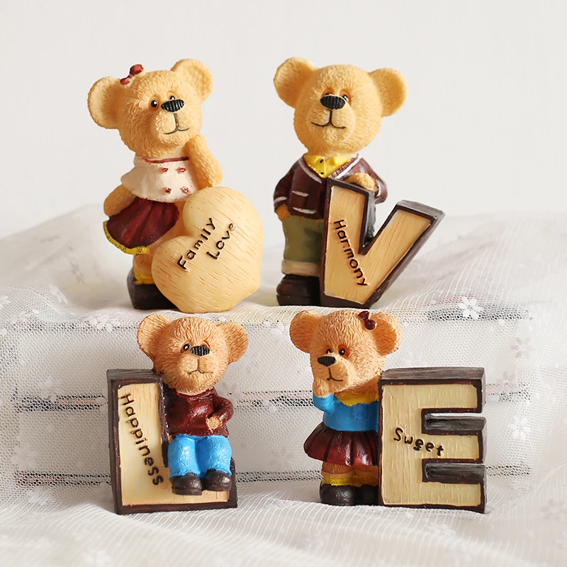 

Decoration Furnishings Living Room Desk Cute Crafts Wedding Gift Resin Bear Ornaments Bedroom Room