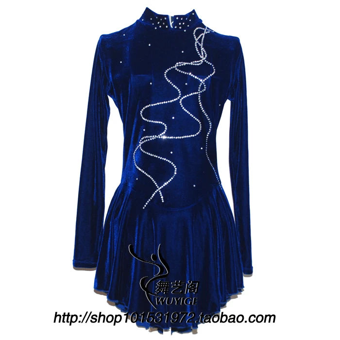 

female figure skating dress high qulity blue female dress skate free shipping skate dresses customize