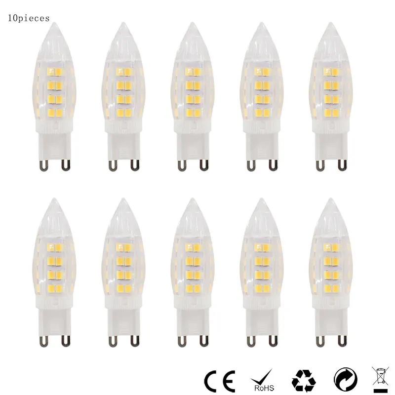 

10pcs G9 led 220V lamp light bulb 4W leds Lampadas lampara bombillas ampoule 51LED 2835 SMD Replace 30W 35W Halogen Lamp