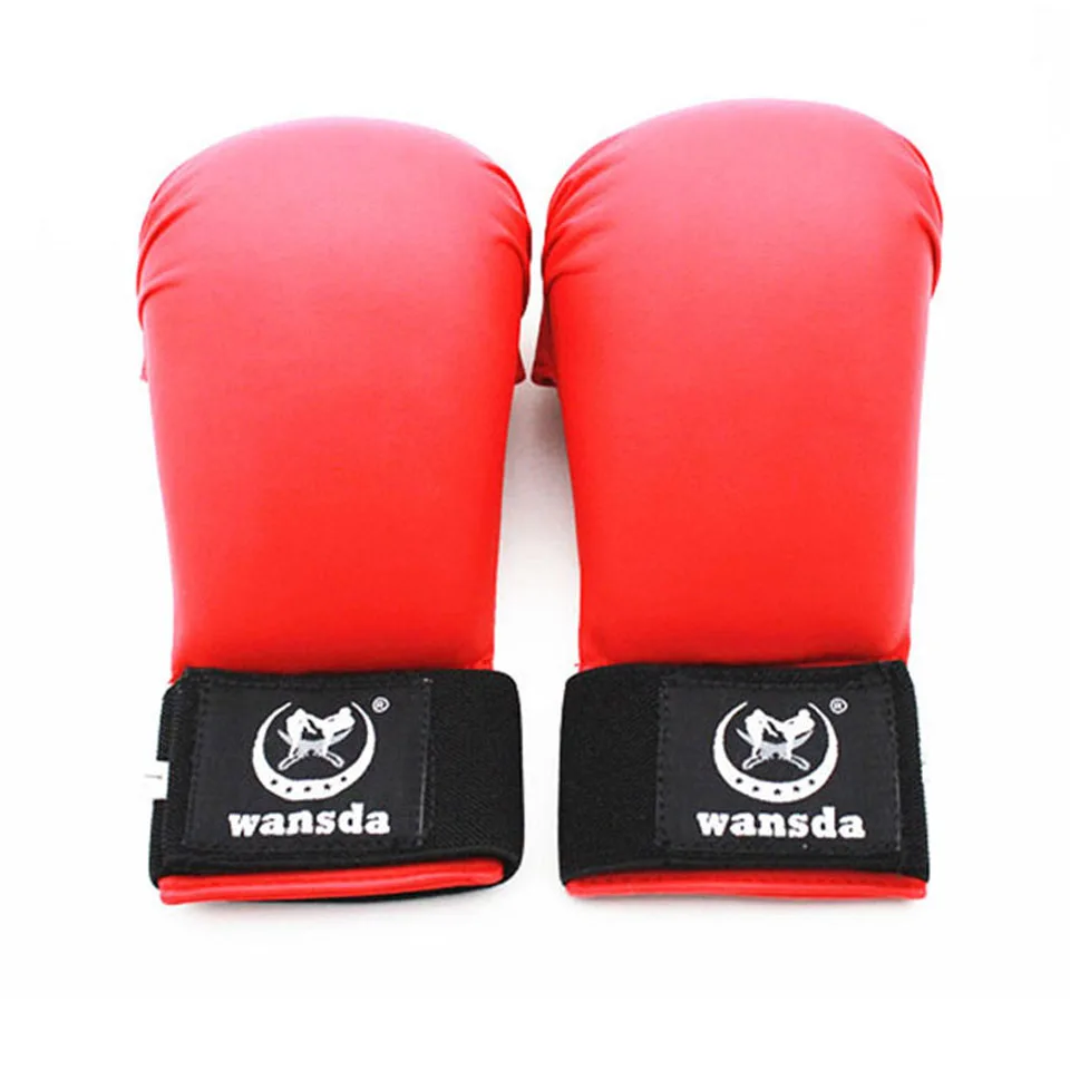 High Quality Leather Half Finger Women Men Children Karate Boxing Gloves 2 Colors Optional