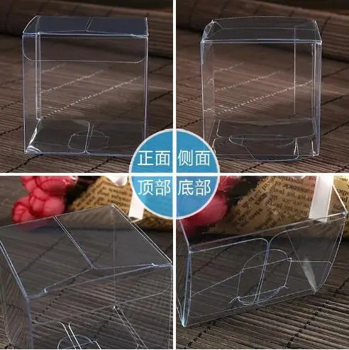 A *A*A CM (A=3/4/5/6/7/8/9/10) Transparent Waterproof Clear PVC Boxes Packaging Plastic Candy Box Storage Event&Party Supplies