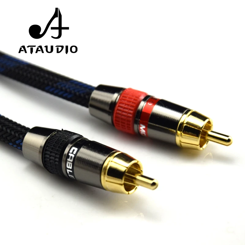 ATAUDIO 1 pair Hifi 6.35mm to RCA Cable High Quality 4N OFC Dual 6.35mm Male to Dual RCA Male Audio Cable