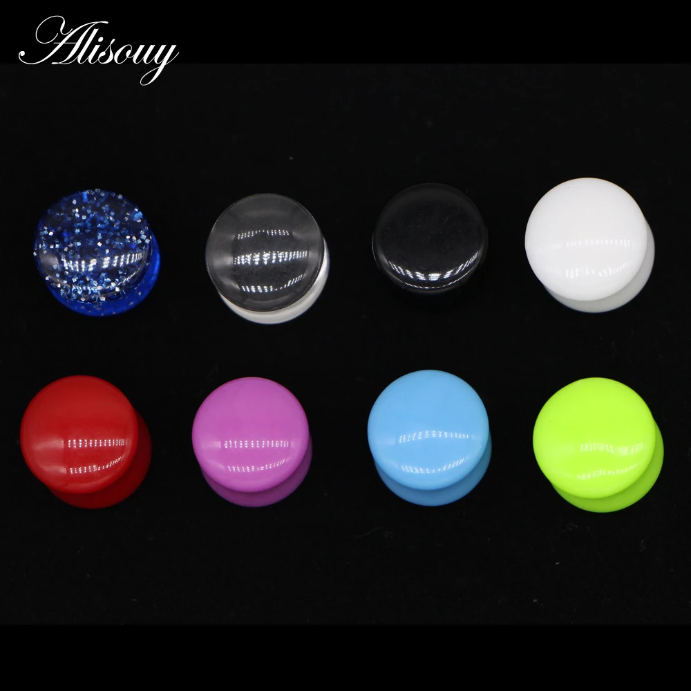 Alisouy NICE piercing body jewelry 1 Pair mixed gauges clear Transparent Tunnels ear expander Stretchers saddle acrylic ear plug
