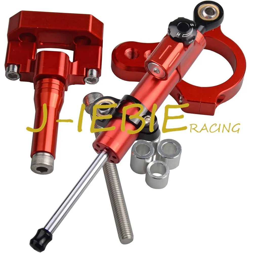 

CNC Steering Damper Stabilizer and Red Bracket Mounting For Yamaha YZF R3 2013-2015 2014