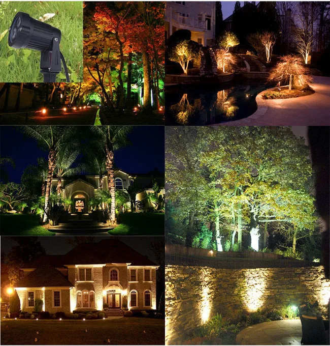 Imagem -06 - Iluminação Led Paisagem Luzes de Inundação ao ar Livre Spike Spotlight Lâmpada de Jardim Rgb Led Lawn Light dc 12v 110v 220v Ip66 9w