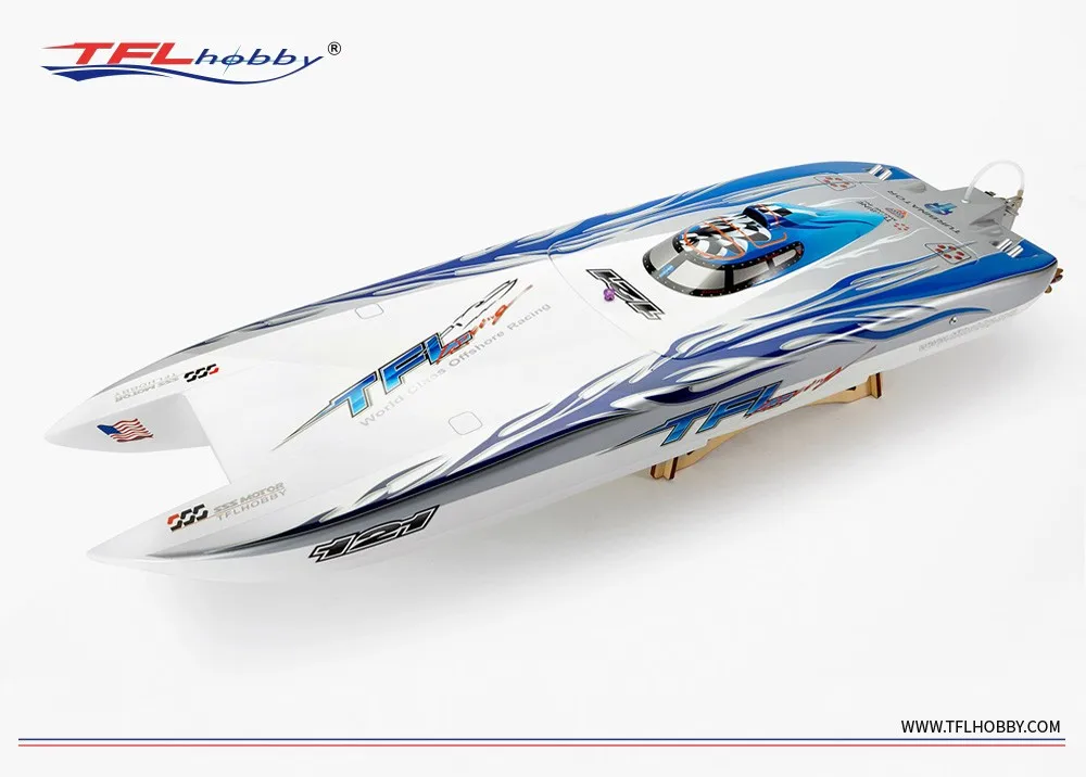 New Arrival Pagani Zonda Cat Dual Hull Boat Fiberglass Hull RC Boat with Blue coating up to 100km/h