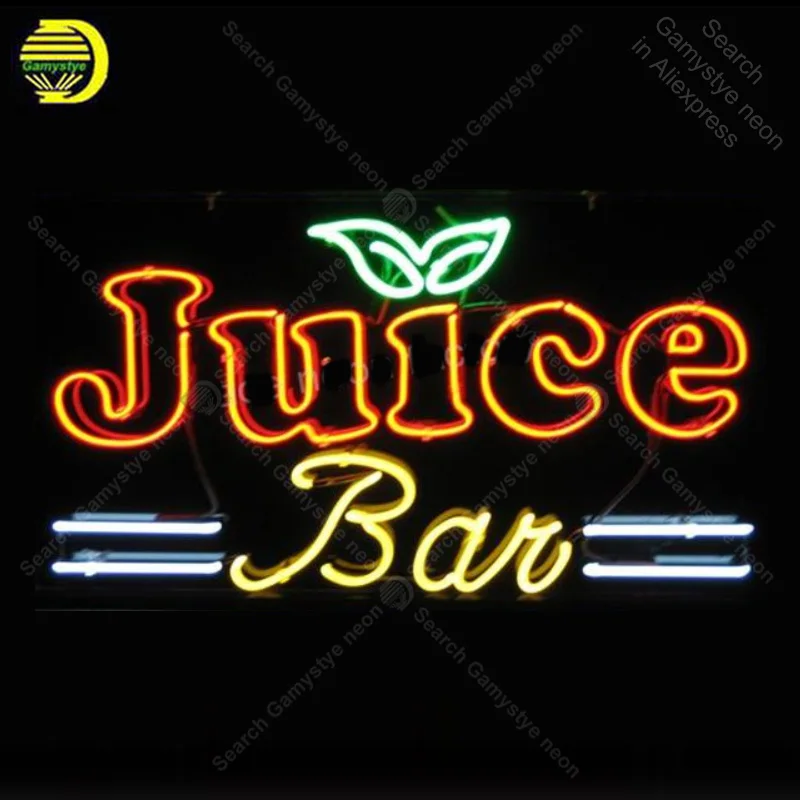 

NEON SIGN For Juice Bar NEON Bulbs Sign Lamp Real GLASS Tube Decorate Beer Handcraft Advertise custom neon light Personalized