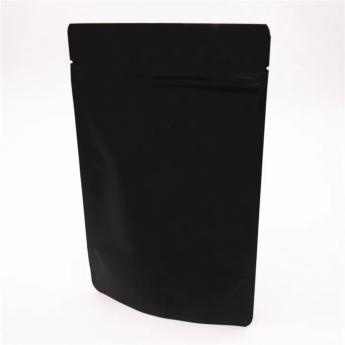 

100Pcs/Lot 10*15cm Matte Black Pure Aluminum Foil Doypack Valve Package Bag Food Storage Heat Seal Mylar Stand Up Zipper Bags