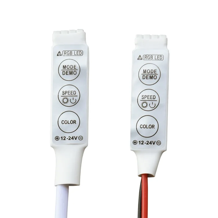 

Mini 3 Keys RGB LED Controller DC 12V 24V LED Dimmer Switch For 3528 5050 5630 SMD RGB LED Strip 10pcs