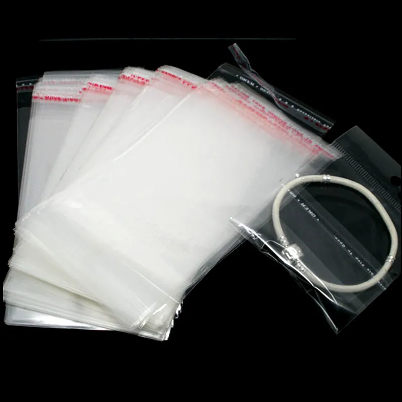 1000Pcs Self Adhesive Seal Plastic Bags Clear Tranparent For Jewelry Packing 13.5x7cm (Usable Sapce 9x7cm)