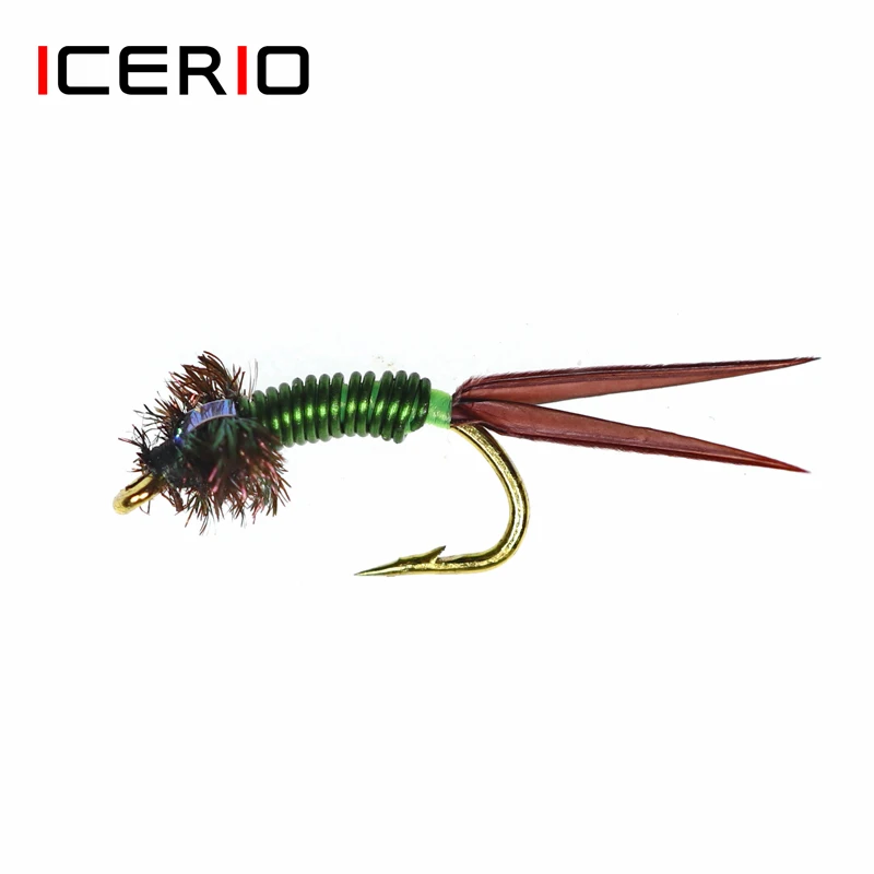 ICERIO 8PCS Stonefly Mayfly Nymph Copper John Trout Fishing Fly Lures #14