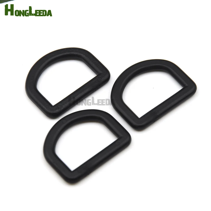 

100pcs/lot 25mm 1inch black POM adjustable buckles plastic slider D ring backpack webbing straps HLD/M313-25