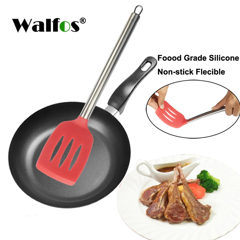 Nonstick Stainless Steel Kitchen Cooking Slotted Turner Spatula Egg Frying Pan Turners Spatula For Non-Stick Pan Silicone shovel