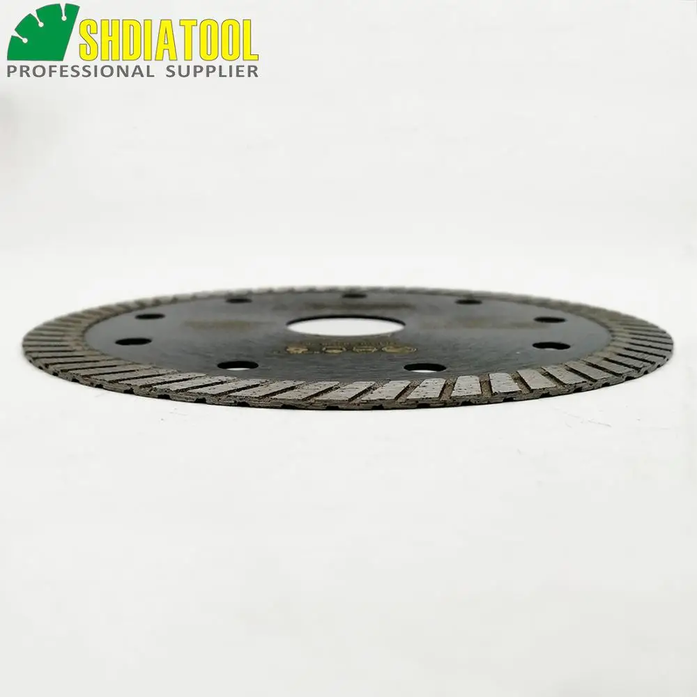SHDIATOOL 5pcs 4.5 Inches Superthin Turbo discs with 10mm segment height Cutting Hard Material Ceramic Tile Granite Cutting Disc