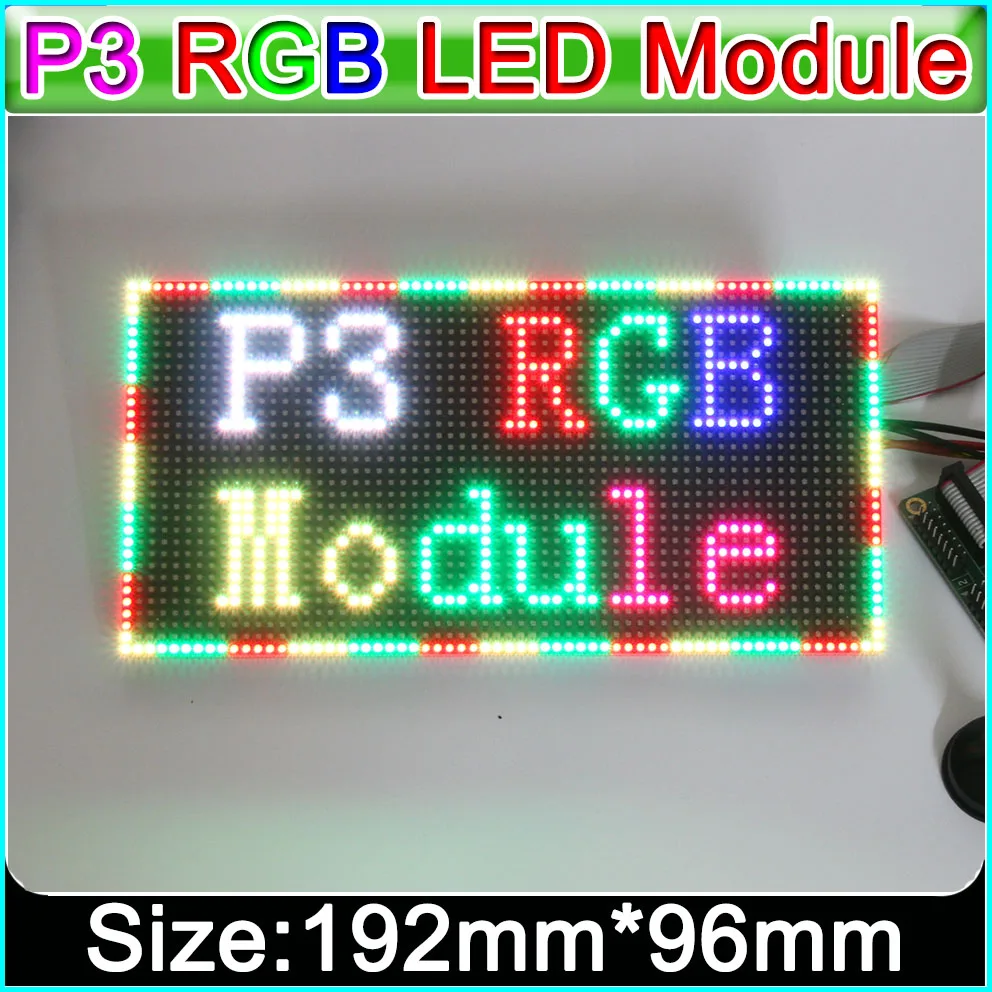 Imagem -02 - Interior Full Color Led Módulo de Exibição 64*32 Pixelssmd Rgb p3 Levou Painel 16 Digitalização Alta Atualização p4 p5 p6 P10 Vídeo Levou Módulo p3