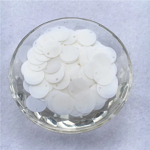 Dull Polish 3mm/8/13/20mm/30mmTransparent Matte White Flat Round Pvc loose Sequins Paillettes sewing Wedding Craft 1 hole