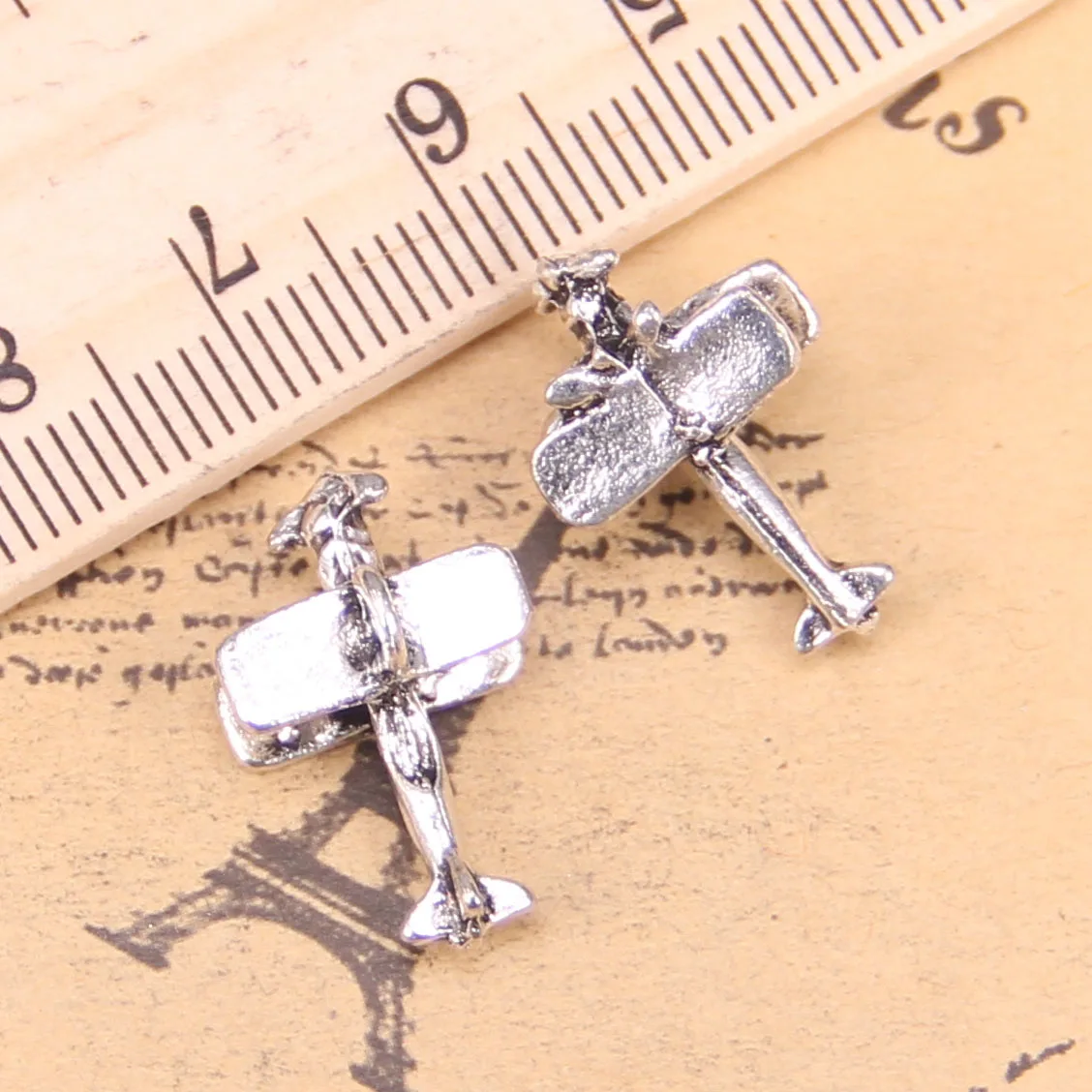 62pcs Jewelry Charms airplane plane biplane 19x9x13mm Antique Silver Plated Pendants Making DIY Handmade Tibetan Silver Jewelry