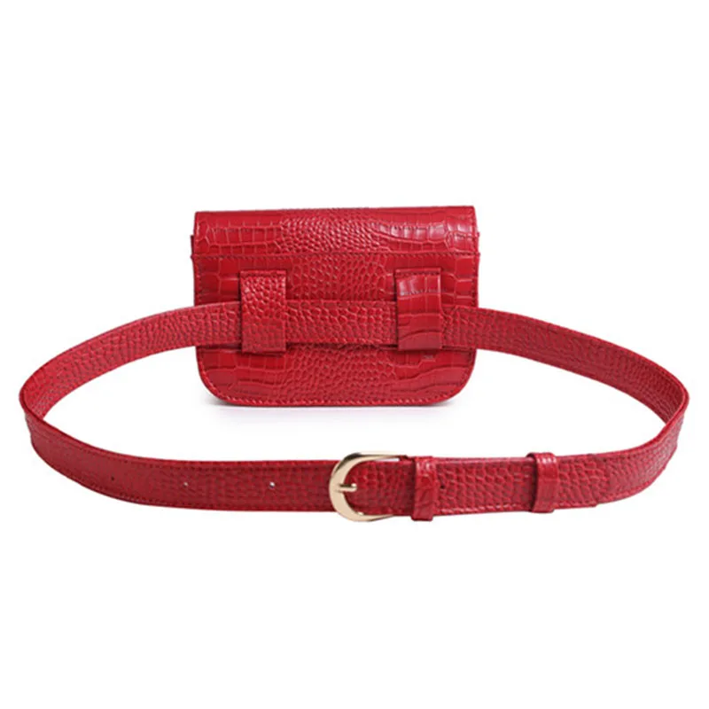 Mihaivina Fashion Women Alligator Waist Pack Famous Brand Women Leather Waist Belt Bag Fanny Packs Waist Pouch Phone Bag