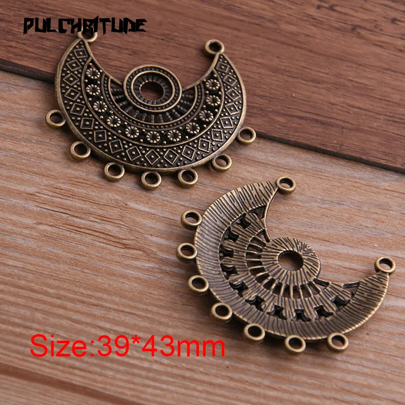 2PCS 39*43mm Two Color Necklace Charm Women Jewelry Fashion Porous Connector Pendant Necklace