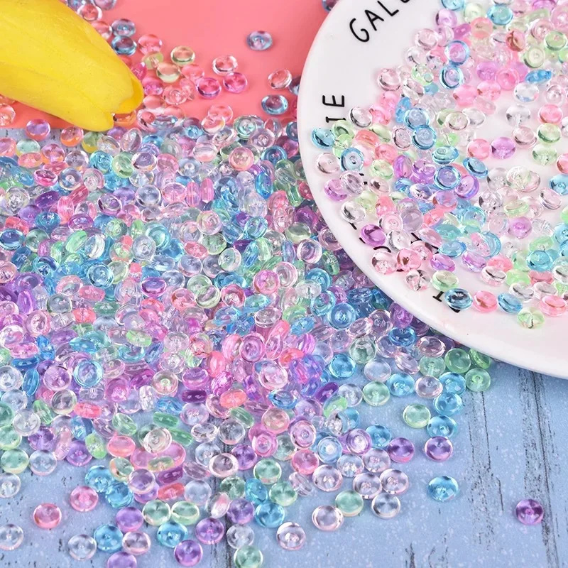 Perline Piatte Colorate da 40g per Slime, Decorazioni per Acquari, Accessori Fai-da-Te per Bambini