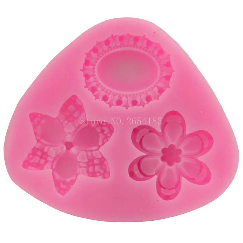 Flower & Gem & Jadeite Silicone Fondant Soap 3D Cake Mold Cupcake Jelly Candy Chocolate Decoration Baking Tool Moulds FQ2410