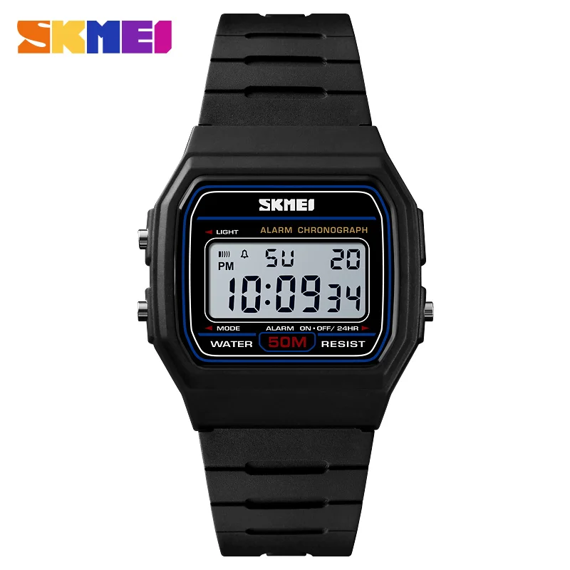 SKMEI-relojes deportivos para hombre y mujer, pulsera Digital LED electrónica, resistente al agua hasta 50M, con alarma y cronógrafo, marca de lujo