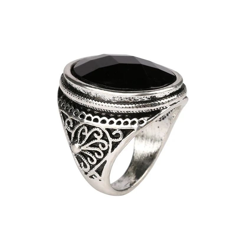 2PCS/LOT Women Men Black Purple Ring Crystal Rhinestone Hollow Carving Finger Rings New Fashion Rings US 7-10 Size 31022