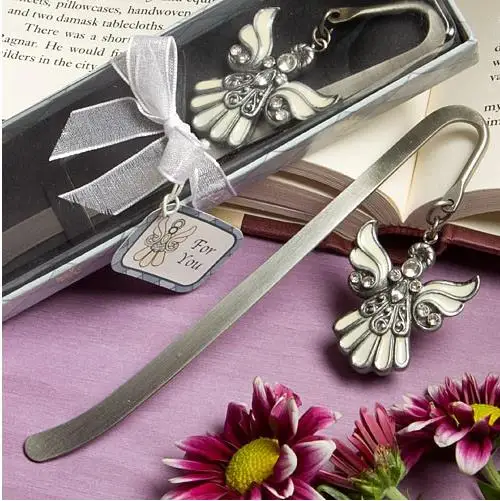 freeshipping 100pc 2017 new christening favor gifts supplies baby shower favor guest souvenirs baptism give away Angel bookmark