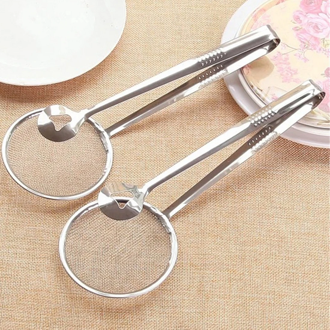 Stainless Steel Fried Food Oil Scoop Kitchen Colander Strainer Drain Oilfolder for Kitchen Accessories Gadgets Supplies