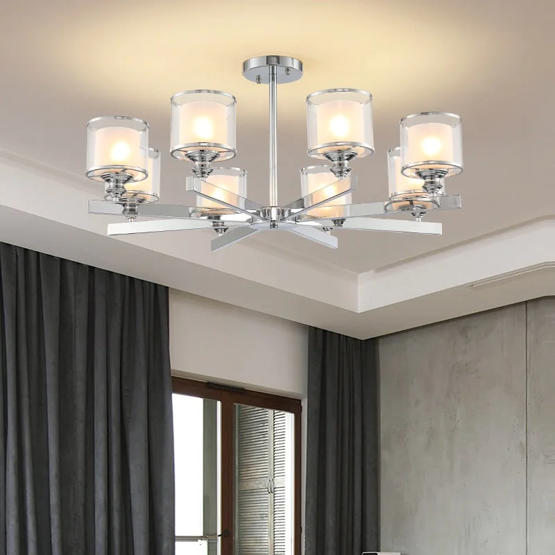 Modern Chandelier Chrome Metal Led Chandeliers Lighting Crystal Living Room Led Pendant Chandeliers Lights Bedroom Lights