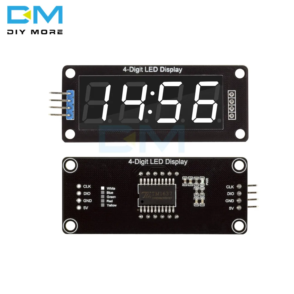 TM1637 4-Digit Digitale Led 0.56 Display Buis Decimale 7 Segmenten Klok Dubbele Dots Module 0.56 Inch Wit Scherm voor Arduino