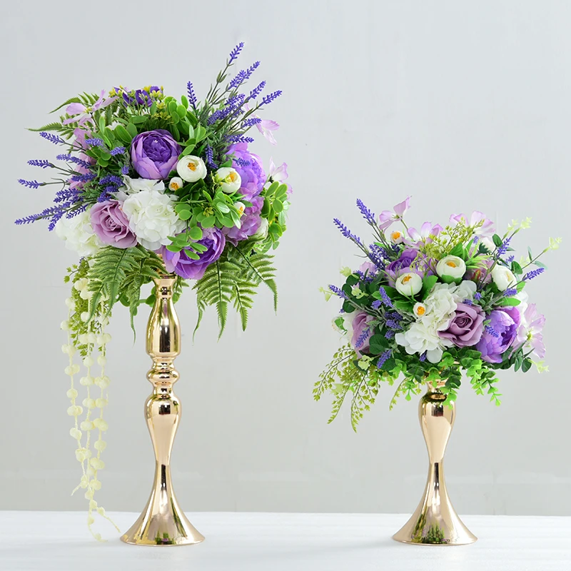 New gold plated metal flower stands rack vase with flower for table centerpiece event road lead Wedding Mall Opened Props