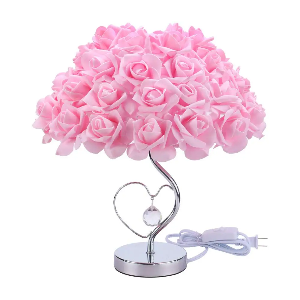 Modern wedding decoration table lamp Valentine\'s Day Gift marriage bedroom bedside desk lamp creative Roses flower light