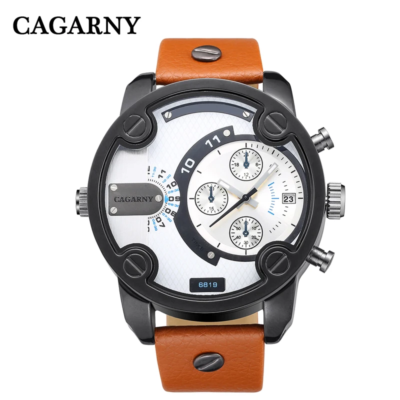 Watch Men Luxury Brand Famous Cagarny Mens Quartz Watches Casual Sports Wristwatches Leather Strap Military Relogio Masculino