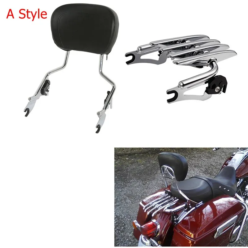 Motorcycle Detachable Backrest Sissy Bar Luggage Rack For Harley Touring Road King Street Glide Road Glide CVO FLTRXS 2014-2024