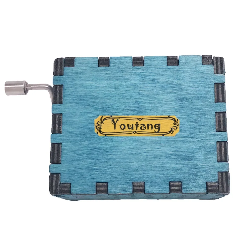 Castle in the Sky Music Box,Mini Size 18 Note Hand Crank Musical Box Carved Wood Musical Gift,Play Castle in the Sky(Laputa)