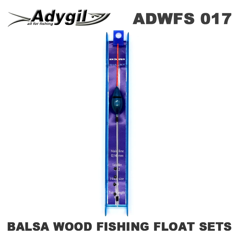 

Adygil Balsa Wood Fishing Float Sets ADWFS 017 Floatation 0.5g Length of Line 60cm Hook Size #16 5pcs/lot