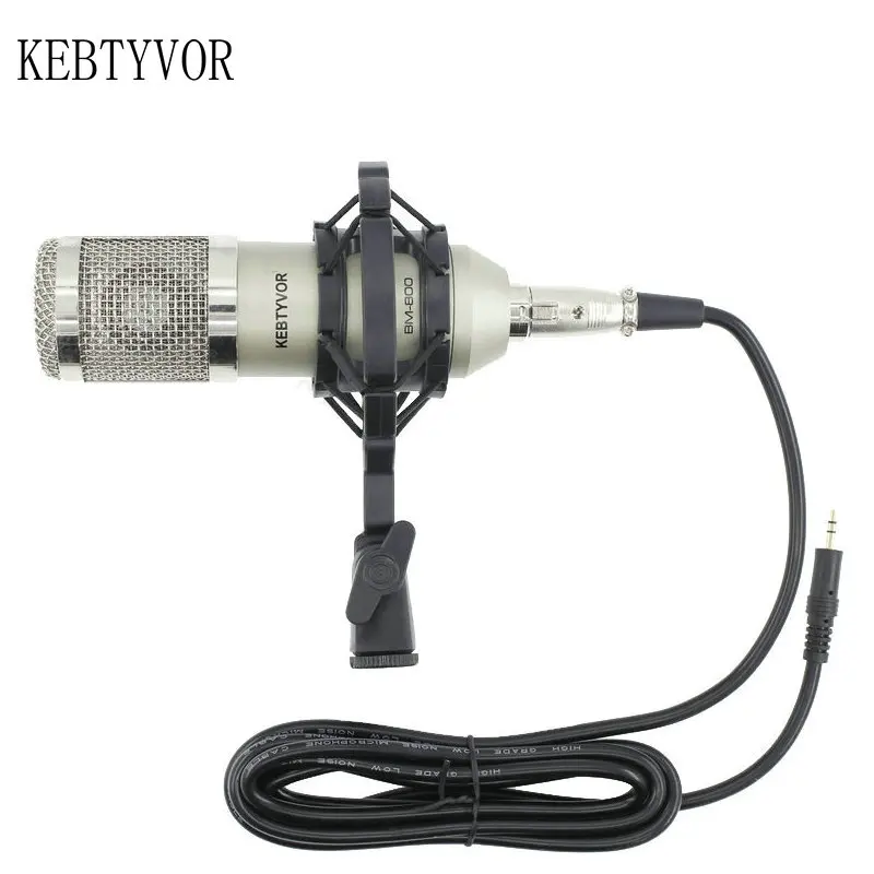 BM800 Profesional Condenser Directional Cardioid Sensitive Flexible Noise Cancelling for Video Recording Computer KTV Microphone