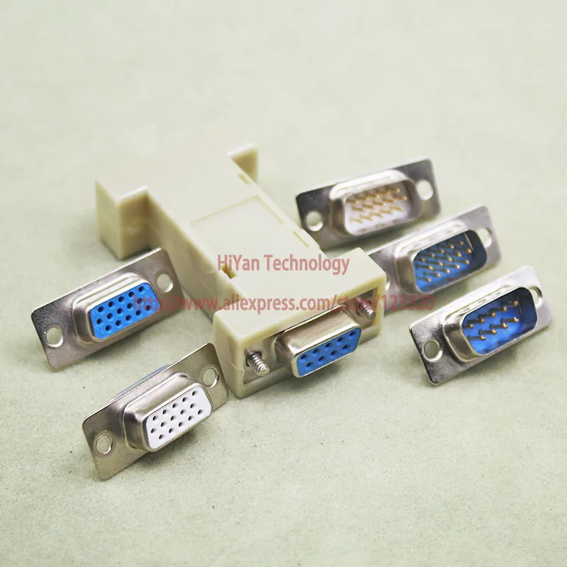 (10pcs/lot) RS232 DB9 Serial Port Shell D Sub Connector DB9 To DB9 Changer Plastic Shell Cover Beige Color