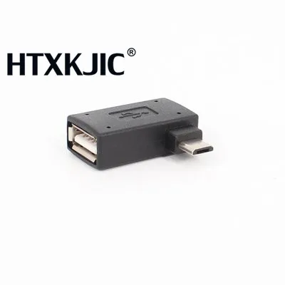 90 องศาด้านซ้ายขวาไมโคร USB 2.0 OTG HOST Adapter สำหรับแท็บเล็ต MicroUSB OTG Connector Angled