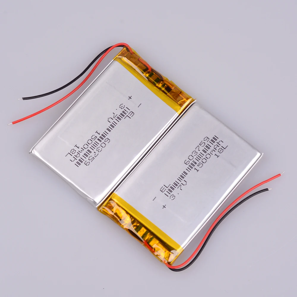 

3pcs/Lot 3.7V 1500mAh 603759 Rechargeable li Polymer Li-ion Battery For MP3 MP4 Game Player mouse PSP Lampe speaker toys 063759