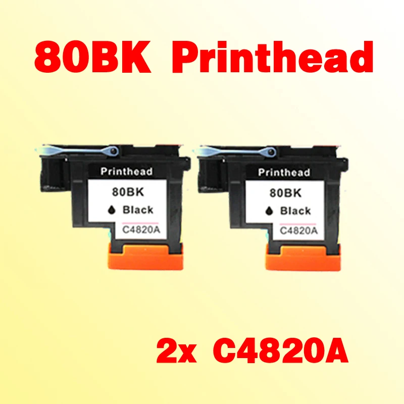 

2pcs 80 black printhead compatible For C4820A Designjet 1000 1050c 1055cm printer
