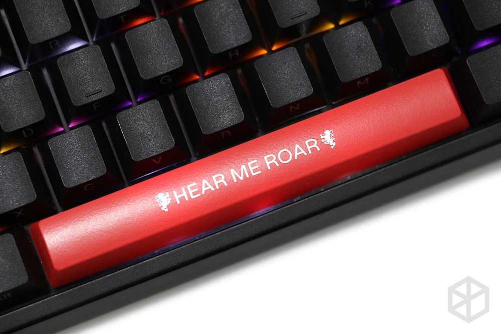 Novelty Shine Through spacebar Keycaps ABS Etched, black red custom mechanical keyboards light got houses mottos