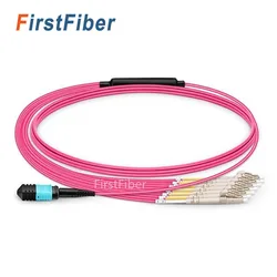 1m  MPO Patch Cable OM4 Female to 6 LC UPC Duplex 12 Fibers Patch cord 12 cores  Jumper OM4 Breakout Cable, Type A, Type B