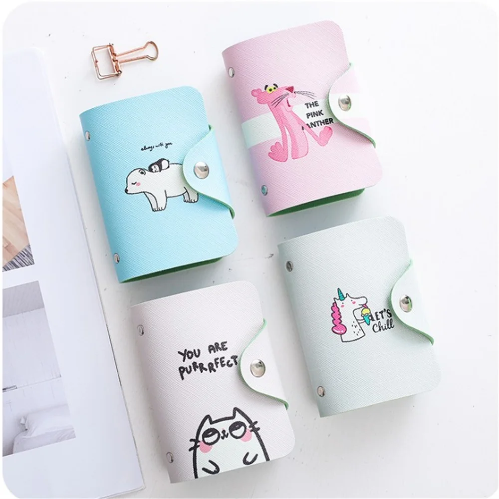 

High Quality Cute Carton Snap-in type Children card holder Material PU+PVC