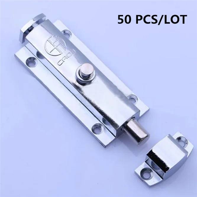 

50PCS Genuine LS406 Zinc Alloy /Plastic Security Slide Bolt Lock for Bathroom Toilet Home Door Window Spring Latch High Quality