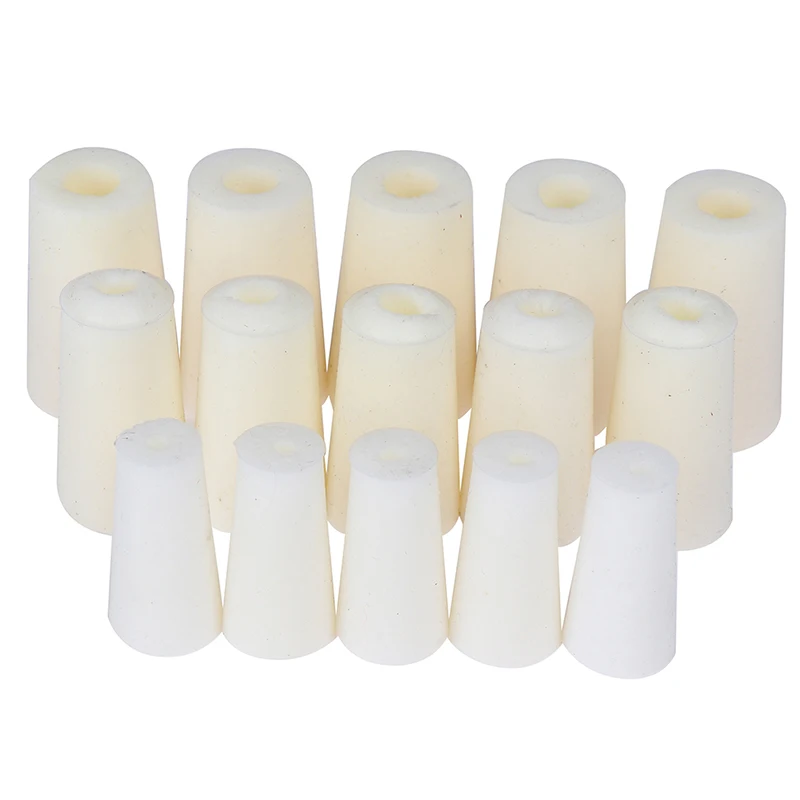 5pc Lab Silicon Stopper,Test Tube Hollow Plug Slicon Plugs For Experiment Diameter 11-15mm 15-19mm   17-22mm