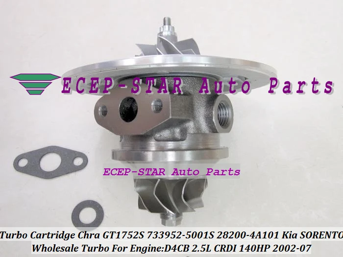 Turbo Cartridge CHRA GT1752S 733952 733952-5001S 733952-0001 28200-4A101 28201-4A101 Turbocharger For KIA SORENTO D4CB 2.5L CRDI