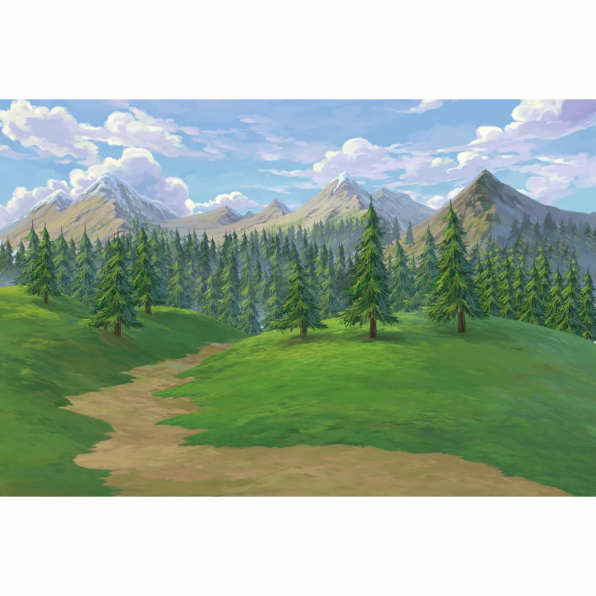 Allenjoy Vinyl material photography cartoon Heaven on Earth idyllic green valley mountains photography backdrops studio props