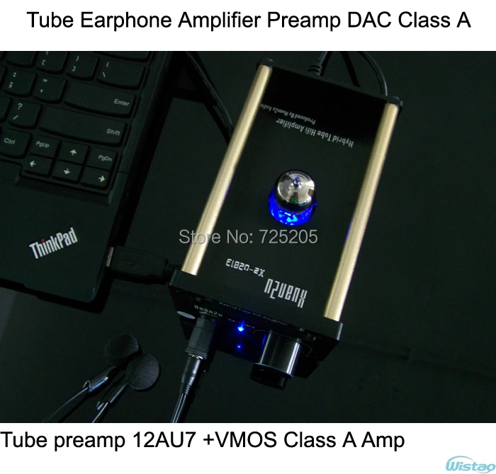 Tube Earphone Amplifier Class A 12AU7 VMOS FET Tube Preamp USB Decoding CM108 TDA1305T DAC Amp HIFI